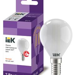 фото Лампа светодиодная LED 7вт Е14 теплый матовый шар FILAMENT (LLF-G45-7-230-30-E14-FR)