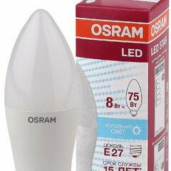 фото Лампа светодиодная LED 8Вт E27 CLB75 белый, матов.свеча OSRAM (4058075210776)