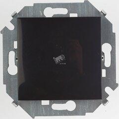 фото Выключатель одноклавишный с подсветкой 16А 250В винтовой зажим черный глянец (1591104-032)