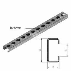 фото Несущий профиль, высота - 15 мм, ширина - 30 мм, длина - 2000 мм, толщина -  мм, SZ - Оцинкованная сталь (методом Sendzimir) (DR15.30.2000)