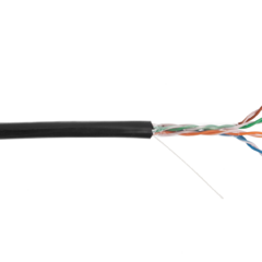 фото Кабель U/UTP 4 пары, Кат.5e, одножильный, медный, внешний, PE до -40C, черный, 305м бухта (EC-UU004-5E-PE-BK)