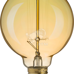 фото Лампа накаливания декоративная 60вт G95 230в Е27 винтаж (71956 NI-V)