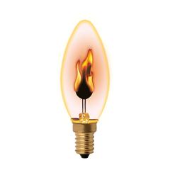 фото Лампа LED декоративная светодиодная, форма свеча, IL-N-C35-3/RED-FLAME/E14 /CL TM UNIEL, прозрачная (UL-00002981)