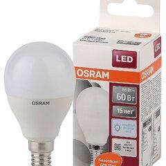 фото Лампа светодиодная LED 6,5Вт Е14 6500К  600лм шар 230V FR P (замена 60Вт) OSRAM LS (4058075467705)