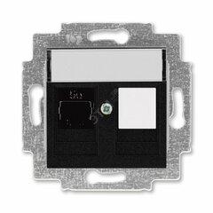 фото Розетка информационная ABB Levit RJ45 категория 5e и заглушка антрацит (5014H-A51017 63W)