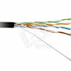 фото Кабель витая пара неэкранир. U/UTP категория 5e 4 пары (22 AWG) одножильный (solid) внешний PE черный (387577)