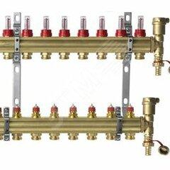 фото Коллекторная группа с расходомерами 1' х 8 выходов 3/4' с преднастройкой и воздухоотводчиками FHF-8F set (088U0728)