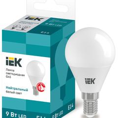 фото Лампа светодиодная LED 9вт Е14 белый матовый шар ECO (LLE-G45-9-230-40-E14)