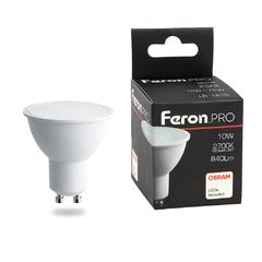 фото Лампа светодиодная LED 10вт 230в GU10 теплый Feron.PRO (LB-1610)