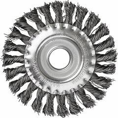 фото Кордщетка дисковая прямая, посадочный диаметр 22.2 мм, стальная витая проволока 150 мм (39031)