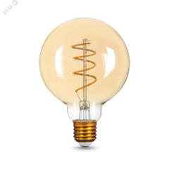 фото Лампа светодиодная LED 6 Вт 360 Лм 2400К теплая Е27 G95 golden flexible Filament Gauss (105802007)