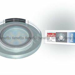 фото DLS-P106 GU5.3 CHROME/SILVER Светильник декоративный встраиваемый ТМ ''Fametto'', серия ''Peonia''. Без лампы, цоколь GU5.3. Основание металл, цвет хром. Отделка стекло, цвет серебро (DLS-P106-2003)