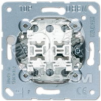 фото Кнопка без фиксации 2-клавишная (2 x 2 НО контактами (сухие контакты) и клавиша в нейтральном положении). Механизм. 10A 250V (532-4U)