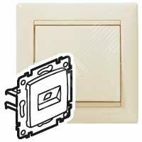 фото VALENA Розетка компьютерная RJ45 категория 6 1 выход UTP слоновая кость на захватах (774146)