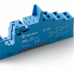 фото Розетка безвинтовые клеммы (пружинный зажим) для реле 46.52 применяются модули 86.30 99.02 в комплекте металлическая клипса 097.71 синяя (97.52SMA)