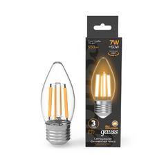 фото Лампа светодиодная LED 7Вт 550Лм 2700К теплая Е27 Свеча Filament Gauss (103802107)