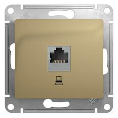 фото GLOSSA Розетка компьютерная RJ45 категория 5е в рамку титан (GSL000481K)
