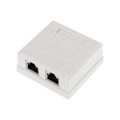 фото Розетка компьютерная внешняя 2-порта RJ-45 8P8C FTP экранированная кат6 (etm03-0146)