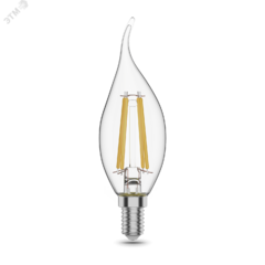 фото Лампа светодиодная LED 11 Вт 810 Лм 2700К теплая Е14 Свеча на ветру Filament Gauss (104801111)