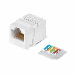 фото Вставка Keystone Jack RJ-45(8P8C), категория 6, без инструмента Toolless, белая (KJ-RJ45-Cat.6-Toolless)