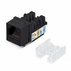 фото Вставка Keystone Jack RJ-45, категория 6, заделка тип 110, черная, со стяжкой (KJ-RJ45-Cat.6-90-SW-BK)