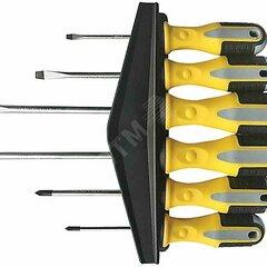 фото Отвертки ''Старт'', CrV сталь, прорезиненные ручки, магнитный наконечник, на держателе, набор 6 шт (56032)