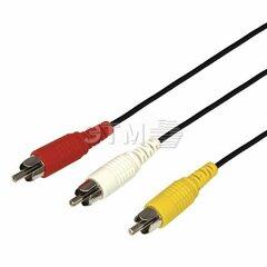 фото Кабель 3 RCA - 3 RCA, длина 1,5 метра, черный (etm17-0202)