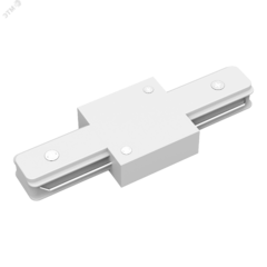 фото Коннектор однофазный для трековых шинопроводов прямой (I)  белый Track Gauss (TR106)