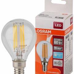 фото Лампа светодиодная LED 5Вт E14 CLP60 белый, Filament прозр.шар OSRAM (4058075212480)