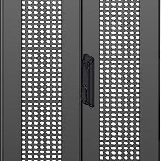 фото Дверь перфорированная двустворчатая для шкафа LINEA N 24U 600мм черная (LN05-24U6X-D2P)