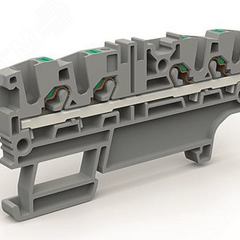 фото Проходная клемма 4 точки подключения на 2,5 кв.мм (ZEFC220GR)