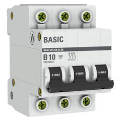 фото Автоматический выключатель 3P 10А (B) 4,5кА ВА 47-29 EKF Basic (mcb4729-3-10-B)