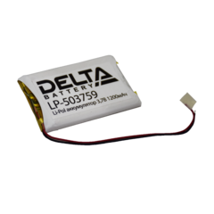 фото Аккумулятор призматический (Li-Pol) 1200мАч 3.7 В, с защитой от перезаряда, глубокого разряда, перегрузки по току, короткого замыкания (Delta LP-503759)
