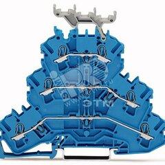 фото Клемма 3-уровневая N/N/N синяя с держателем маркировки (2002-3234)