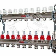 фото Коллекторная группа с расходомерами 1' х 11 выходов 3/4' НР EK (VTc.596.EMNX.0611)