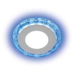 фото Светильник светодиодный ДВО-6w 4000K 480Лм со светодиодной синей подсветкой белый (AL2330)