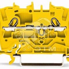 фото Клемма 2-проводная проходная 0.25-2.5(4)мм.кв желтая (2002-1206)