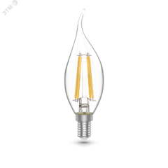 фото Лампа светодиодная LED 4.5 Вт 420 Лм 4100К белая Е14 Свеча на ветру Basic Filament Gauss (1041125)