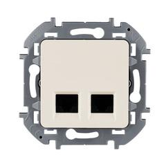 фото INSPIRIA розетка двойная RJ 45  категория 5e  UTP  слоновая кость (673836)