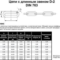 фото DIN 763 цепь длиннозвенная  8мм (DIN 763 8)