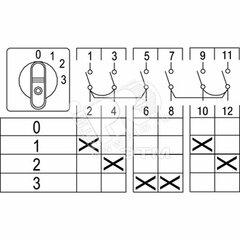 фото Переключатель кулачковый 4 позиции (0-1-2-3) двухуровневый 25А ONSO32PB (9CNB129503R1001)