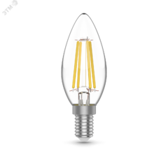 фото Лампа светодиодная LED 4.5 Вт 420 Лм 4100К белая Е14 Свеча Basic Filament Gauss (1031215)