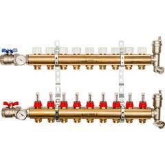 фото Коллекторная группа латунная 1' на 9 выходов со встроенными расходомерами (SMB 0473 000009)