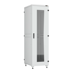 фото Шкаф напольный серии Lite II 19', 42U, стеклянная дверь, цельнометаллические двухуровневые стенки и задняя дверь, Ш600хВ2042хГ800мм, в разобранном виде, серый RAL7035 (TFI-426080-GHMH-R-GY)
