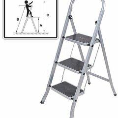 фото Лестница-стремянка стальная, 3 широкие ступени, Н=105 см, вес 4.7 кг (65382)