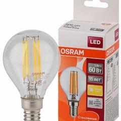 фото Лампа светодиодная LED 5Вт E14 CLP60 тепло-бел, Filament прозр.шар OSRAM (4058075212459)