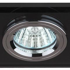 фото Светильник декор стекло квадрат MR16,12V/220V, 50W, хром/черный DK8 CH/BK  ЭРА (C0043792)