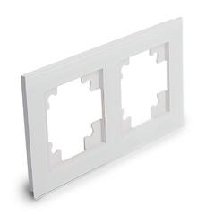фото Рамка двухместная горизонтальная, серия Катрин, белый, Stekker (GFR00-7002-01)
