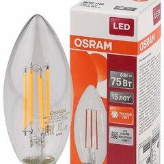 фото Лампа светодиодная LED 6Вт E14 CLB75 тепло-бел, Filament прозр.свеча OSRAM (4058075217805)