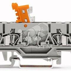 фото Клемма WAGO 0.08-2.5мм2 4-х проводная тестовая с размык. (1уп=50шт) (280-874)